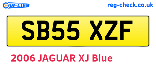 SB55XZF are the vehicle registration plates.