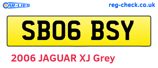 SB06BSY are the vehicle registration plates.