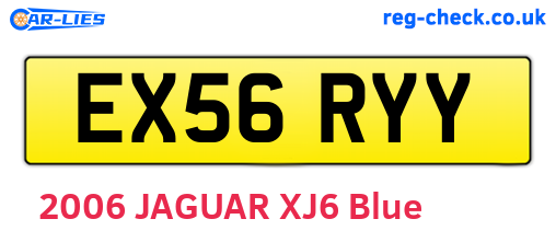 EX56RYY are the vehicle registration plates.