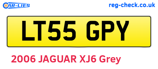 LT55GPY are the vehicle registration plates.