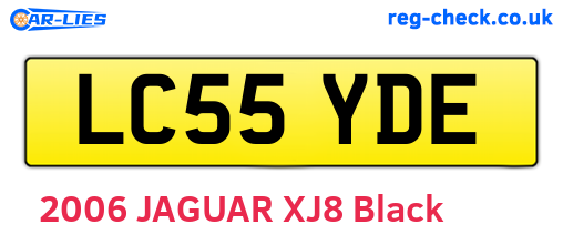 LC55YDE are the vehicle registration plates.