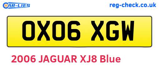 OX06XGW are the vehicle registration plates.