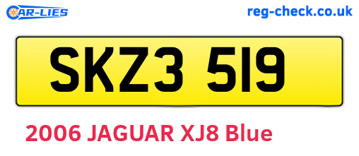 SKZ3519 are the vehicle registration plates.