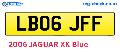 LB06JFF are the vehicle registration plates.