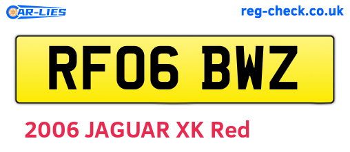 RF06BWZ are the vehicle registration plates.