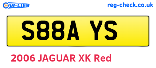 S88AYS are the vehicle registration plates.