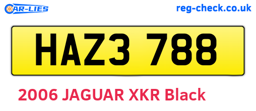 HAZ3788 are the vehicle registration plates.
