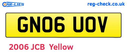 GN06UOV are the vehicle registration plates.