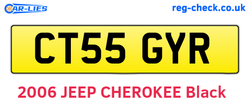 CT55GYR are the vehicle registration plates.