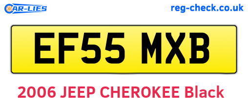 EF55MXB are the vehicle registration plates.