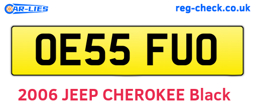 OE55FUO are the vehicle registration plates.