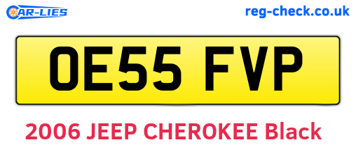 OE55FVP are the vehicle registration plates.