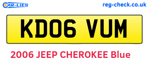 KD06VUM are the vehicle registration plates.
