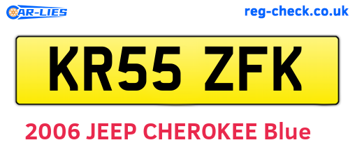 KR55ZFK are the vehicle registration plates.