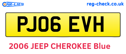 PJ06EVH are the vehicle registration plates.