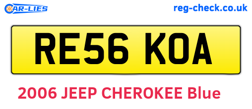 RE56KOA are the vehicle registration plates.