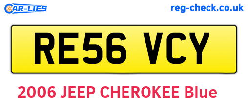 RE56VCY are the vehicle registration plates.