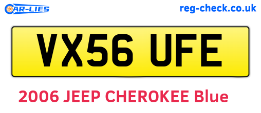 VX56UFE are the vehicle registration plates.