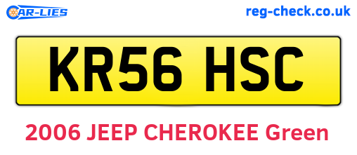 KR56HSC are the vehicle registration plates.