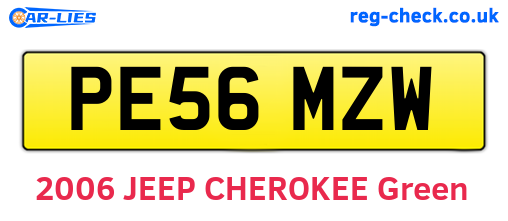 PE56MZW are the vehicle registration plates.