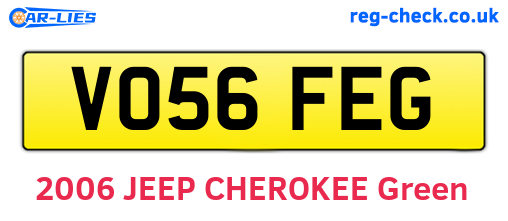 VO56FEG are the vehicle registration plates.