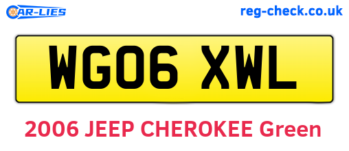WG06XWL are the vehicle registration plates.