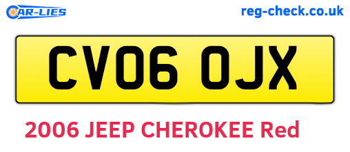 CV06OJX are the vehicle registration plates.