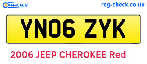 YN06ZYK are the vehicle registration plates.