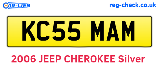 KC55MAM are the vehicle registration plates.