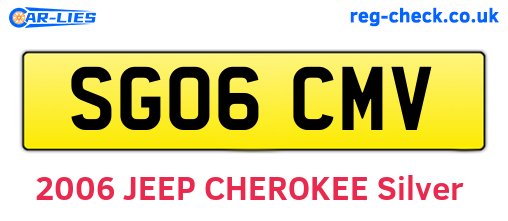 SG06CMV are the vehicle registration plates.