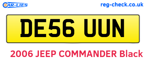 DE56UUN are the vehicle registration plates.