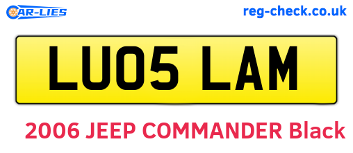 LU05LAM are the vehicle registration plates.