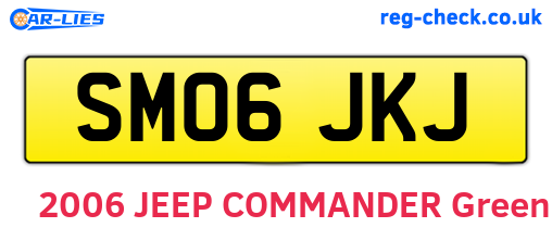 SM06JKJ are the vehicle registration plates.