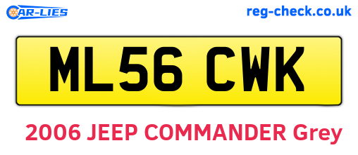 ML56CWK are the vehicle registration plates.