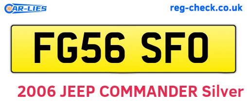 FG56SFO are the vehicle registration plates.