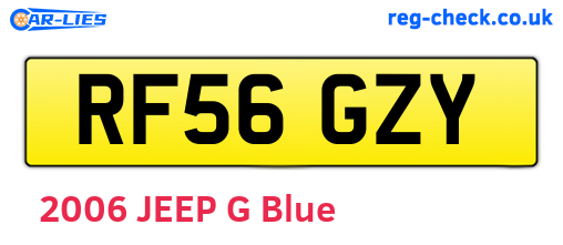 RF56GZY are the vehicle registration plates.