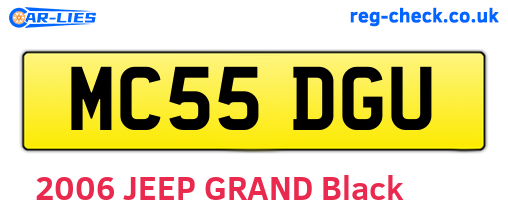 MC55DGU are the vehicle registration plates.