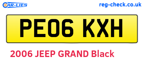 PE06KXH are the vehicle registration plates.