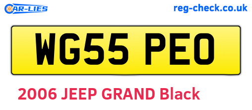 WG55PEO are the vehicle registration plates.