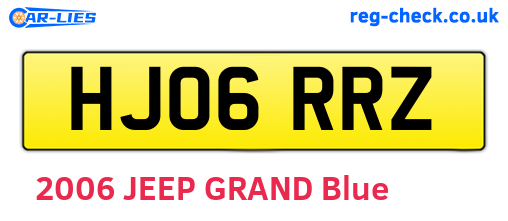 HJ06RRZ are the vehicle registration plates.