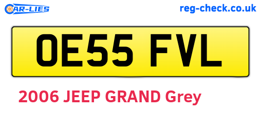 OE55FVL are the vehicle registration plates.
