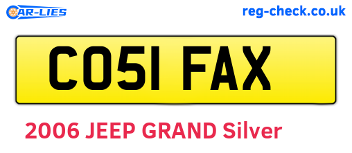 CO51FAX are the vehicle registration plates.