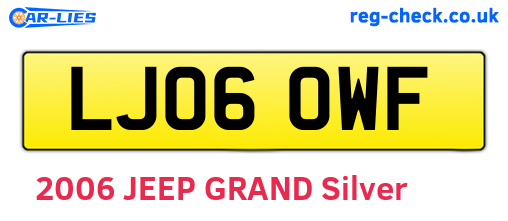 LJ06OWF are the vehicle registration plates.