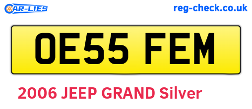 OE55FEM are the vehicle registration plates.
