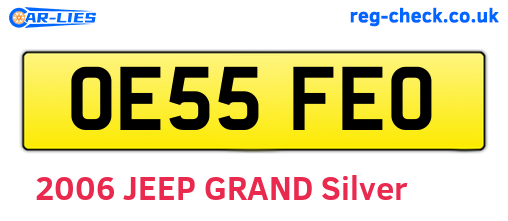 OE55FEO are the vehicle registration plates.