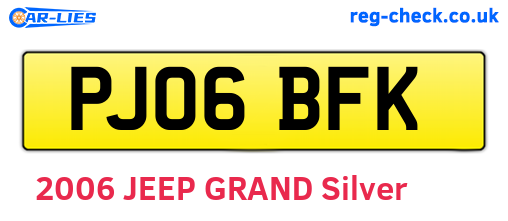 PJ06BFK are the vehicle registration plates.