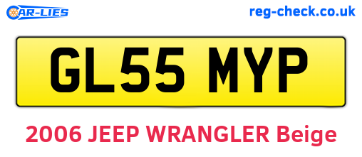 GL55MYP are the vehicle registration plates.
