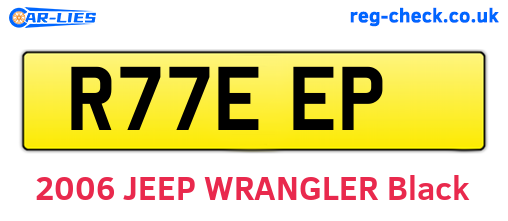R77EEP are the vehicle registration plates.