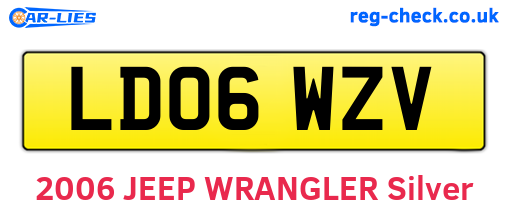 LD06WZV are the vehicle registration plates.