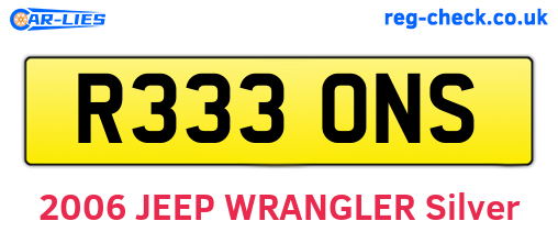R333ONS are the vehicle registration plates.